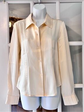 Emanuel Ungaro Cream Silk Button Down